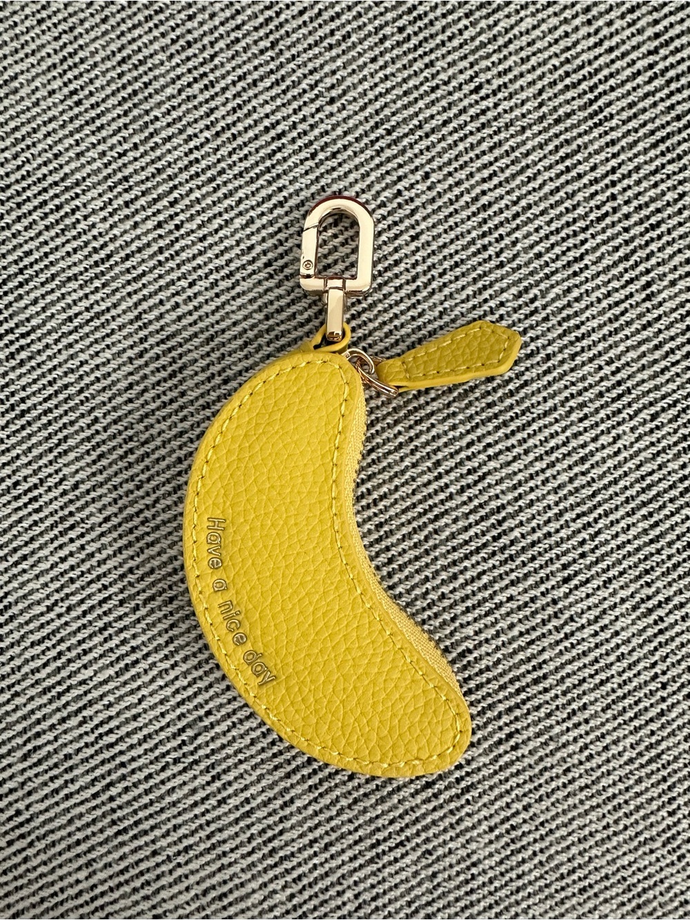 Cute Yellow Leather banana Bag Charm Coin Purse Key Chain⁠